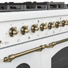 Forno Antico 48" Gas Range, White, Double Ovens, -FFSGS6219-48WHT | Cuisiniere a gaz Antico de 48",blanc, avec double four – FFSGS6219-48BLK