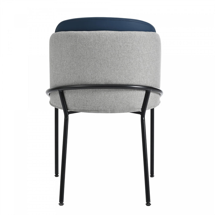 Olivia Set of 6 Modern Dining Chair with Slanted Legs and Adjustable Feet,Blue&Gray