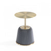 Anderson Modern Metal Top Upholstered End Table in Gray | Table d’appoint moderne Anderson en metal avec plateau et revetement gris