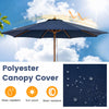 Costway 9 FT Patio Umbrella with Adjustable Height. Rope Pulley Lift. Vented Top for Beach Navy Blue