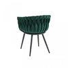 Hildy Accent Dining Arm Chair, Green Velvet (set of 2) | Chaise de salle à manger avec accoudoirs Hildy en velours vert (ensemble de 2)