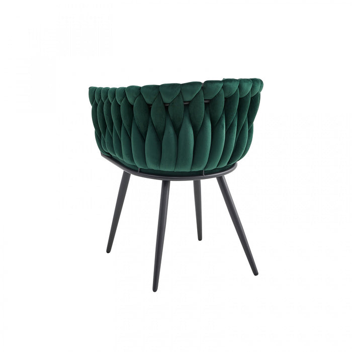 Hildy Accent Dining Arm Chair, Green Velvet (set of 2) 