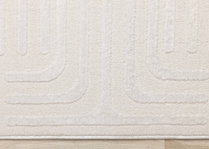 Leonardo Cream Beige Oriental Trellis Pattern Rug, 6'7\" x 9'6\" Indoor Area Rug