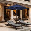 Costway 10' Solar LED Lighted Patio Market Umbrella Shade Tilt Adjustment Crank Navy