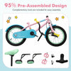 Costway 12" Kids Bike With Adjustable Saddle Handlebar Removable Training Wheels Handbrake Pink