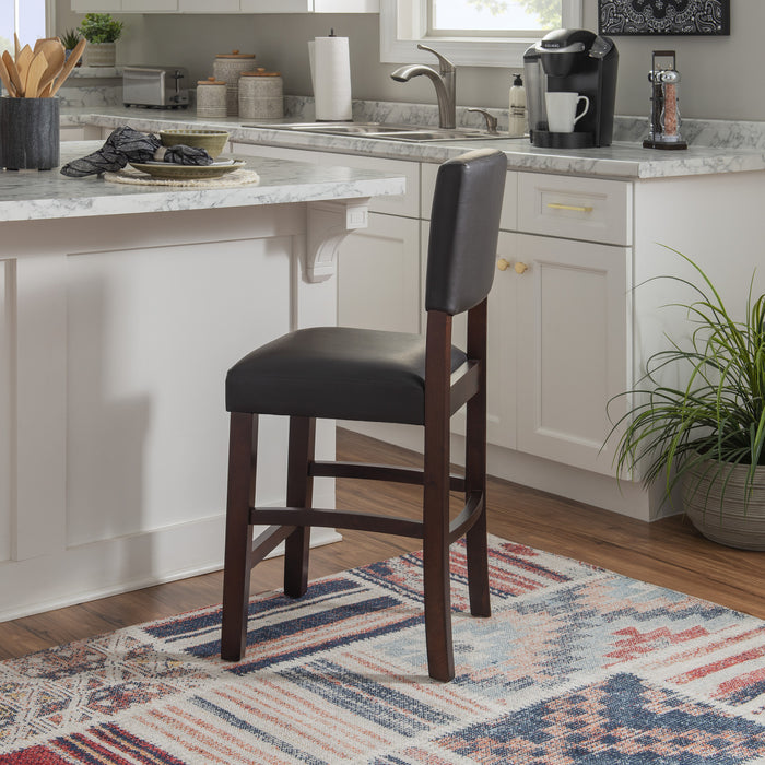 Monaco Faux Leather Counter-Height Stool - Espresso