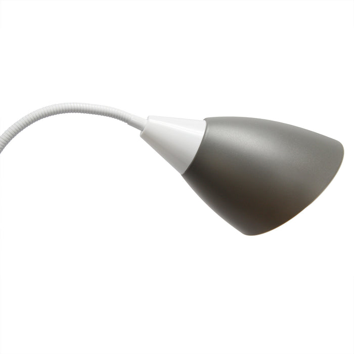 Skye 5 Light Adjustable Gooseneck Floor Lamp, White, Pink, & Smokey Gray, 67\"H