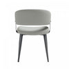 Luce Modern Textured Vegan Leather Metal Dining Chair in Stone Gray - Set of 2 | Chaise de salle a manger moderne Luce en cuir vegetalien texture et metal, gris pierre - Lot de 2