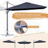 Costway 10x10 ft Patio Offset Cantilever Umbrella Aluminum 360° Rotation Tilt Navy