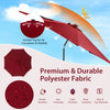 Costway 10 FT 112 LED Solar-Lighted Patio Table Market Umbrella Crank Tilt Outdoor Wine