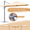 Costway 10x10 ft Patio Offset Cantilever Umbrella Aluminum 360° Rotation Tilt Beige