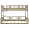 Ethan Full XL over Queen Bunk Bed with Ladder and Guardrails,Walnut Queen Bed | Lit superpose Ethan Full XL sur Queen avec echelle et barrieres de securite, noyer