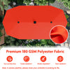 Costway 13 FT Large Patio Umbrella with LED Solar Lights Crank Handle 12 Heavy-Duty Ribs Orange