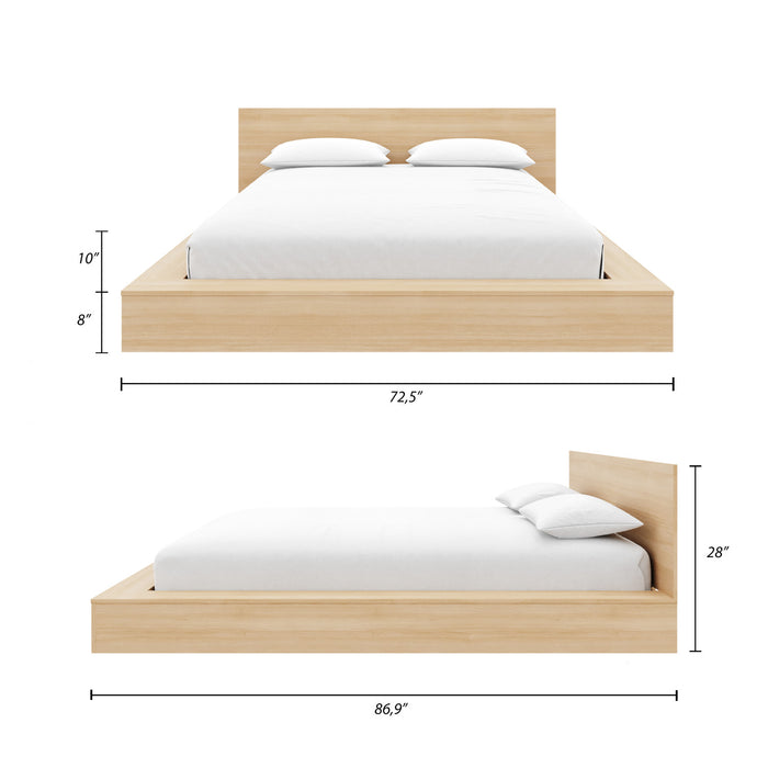 Kanso Low Platform Bed Set Queen Bed
