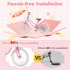 Costway 18" Kids Bike Toddler Bicycle Withtraining Wheel Kickstand For 4-8 Years Old Girl Red