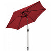 Costway 10Ft Outdoor Market Patio Table Umbrella Push Button Tilt Crank Lift Burgundy