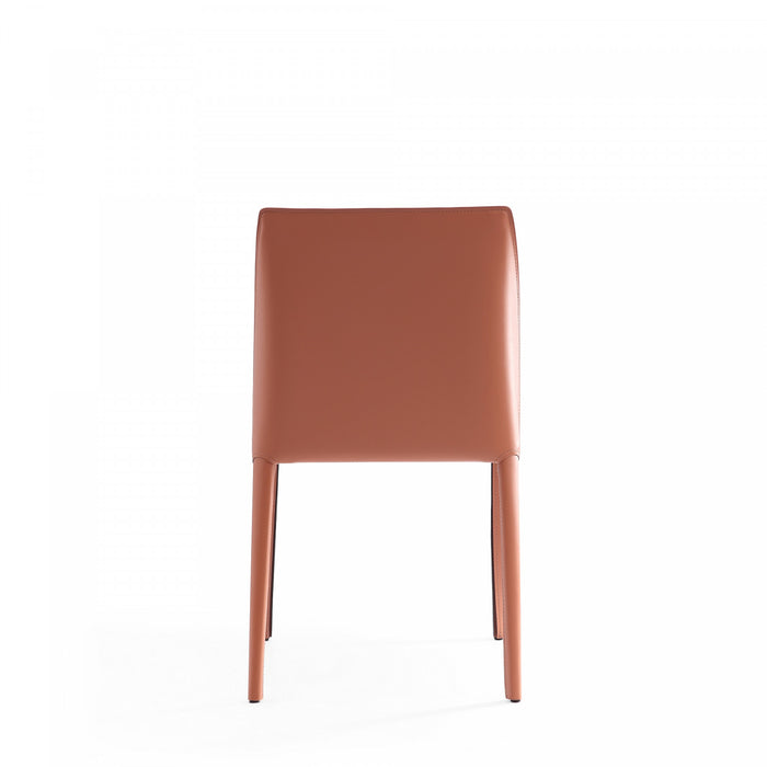 Paris Modern Vegan Leather Dining Chair in Clay - Set of 4