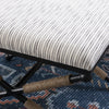 Ashburn Campaign Fabric Accent Striped Ottoman - Black|Pouf d’appoint Ashburn Campaign en tissu rayé - noir