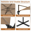 Costway 9 FT Cantilever Patio Umbrella Offset Hanging Umbrella with Vented Top for Poolside Brown