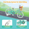 Prorider 16" Kid's Bike With Training Wheels Adjustable Handlebar Seat Handbrake Green