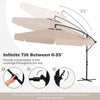 Costway 10 FT Offset Hanging Umbrella Patio Cantilever Umbrella with Cover Beige