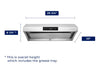 Hauslane 30" Under Cabinet Stainless Steel Range Hood - UC-PS38SS-30|Hotte de cuisinière sous l'armoire Hauslane de 30 po en acier inoxydable - UC-PS38SS-30