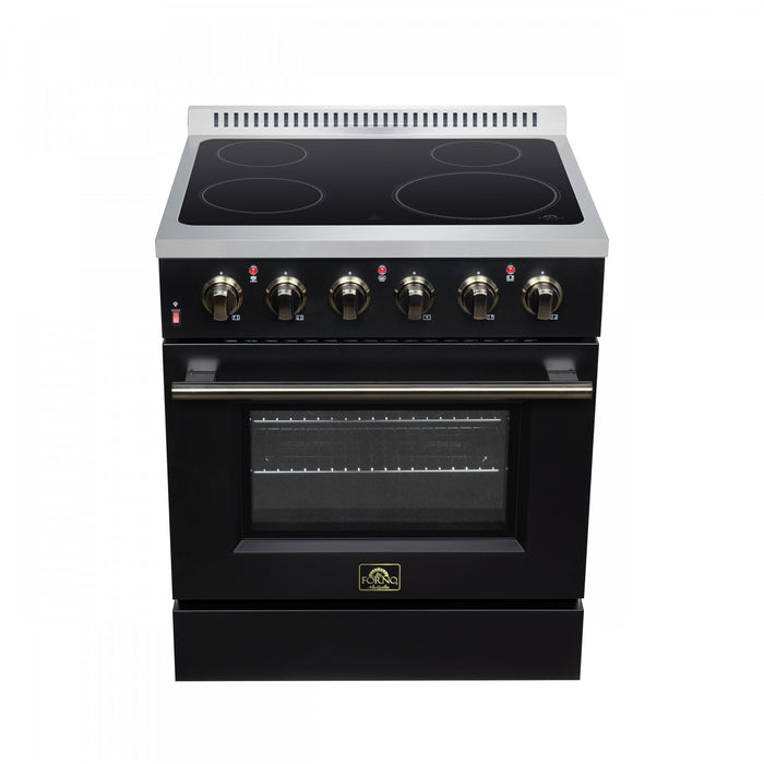 Forno Galiano 30 Inch Freestanding Electric range, 4 radiant burners, 4.32 cu.ft, Black - FFSEL6083-30BLK Electric Range
