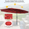Costway 15 Ft Patio Double Sided Umbrella Outdoor Market Umbrella Burgundy