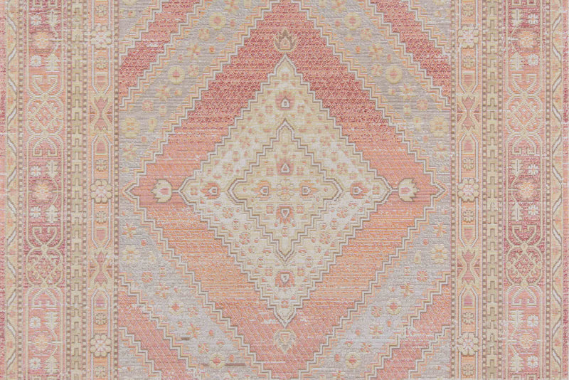 Poppy Traditional 9'3\" x 11'10\" Area Rug in Pink Indoor Area Rug