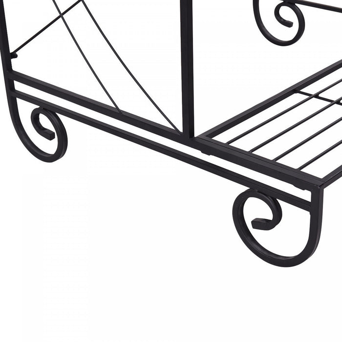 Costway 3 Tier Outdoor Metal Plant Stand Flower Planter Garden Display Shelf Rack