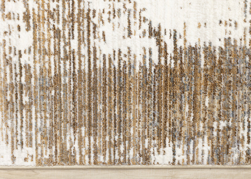 Sydney Brown Cream Grey Distressed Rug, 5'3\" x 7'10\" Indoor Area Rug