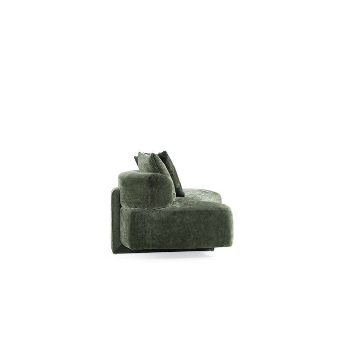 Verandah Mid-Century Modern 2-Piece Sofa Set in Olive Green