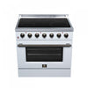 Forno Galiano 36 Inch Freestanding Electric range, 5 radiant burners, 5.36 cu.ft., White - FFSEL6083-36WHT Electric Range | Cuisiniere electrique Galiano de 36 po, 5 foyers radiants, 5,36 pi³, blanc – FFSEL6083-36WHT