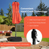 Costway 15FT Twin Patio Double-Sided Umbrella 48 Solar LED Lights Crank Outdoor Orange