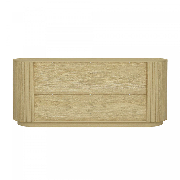 Olivia Manhattan Modern 71\" Dresser in Natural Oak (6-Drawer)