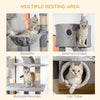 Pawhut 94"-102" Huge Cat Tree Ceiling High Cat Condo Scratching Post Activity Center Multi-level Pla|Pawhut 94 "-102" Enorme Arbre A Chat A Plusieurs Niveaux Du Plafond Au Sol. Griffoir Centre D'activi