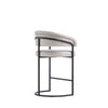 Augusta Modern Metal Upholstered Counter Stool in Light Gray | Tabouret de comptoir moderne Augusta en metal et tissu, gris clair