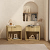 Clive Mid-Century Modern 22" Nightstand in Natural Oak (1-Drawer) | Table de nuit Clive style milieu du siecle 56 cm en chene naturel (1 tiroir)