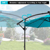 Costway 10FT Patio Offset Umbrella Solar Powered LED 360Degree Rotation Aluminum Turquoise