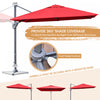 Costway 10x10 ft Patio Offset Cantilever Umbrella Aluminum 360° Rotation Tilt Wine