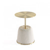 Anderson Modern Metal Top Upholstered End Table in Cream - Set of 2 | Table d’appoint moderne Anderson a plateau en metal et revetement creme – Lot de 2