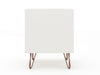 Rockefeller Mid-Century Modern 20" Nightstand in White (1-Drawer) - Set of 2 | Table de nuit Rockefeller Mid-Century Modern 20" en blanc (1 tiroir) - Lot de 2