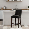 Beever Modern Chenille Wood Counter Stool in Black | Tabouret de comptoir moderne Beever en bois et chenille, coloris noir