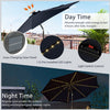Costway 10 FT 112 LED Solar-Lighted Patio Table Market Umbrella Crank Tilt Outdoor Navy