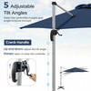 Costway 11 FT Outdoor Patio Umbrella, Round Cantilever Umbrella w/ 360° Rotation Navy