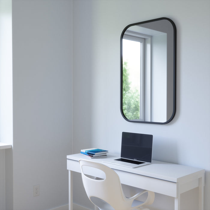 Umbra Hub Rectangular Mirror 24\" x 36\" - Black