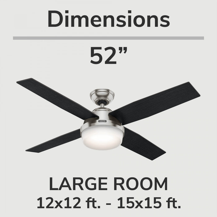 Dempsey Ceiling Fan with Light Fixture - Grey