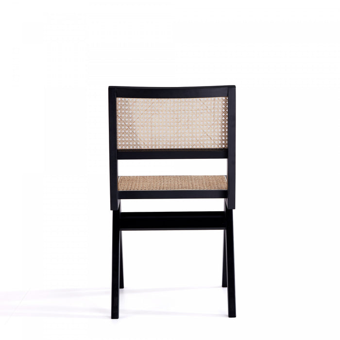 Hamlet Industry Chic Wood Dining Chair in Black and Natural - Set of 4