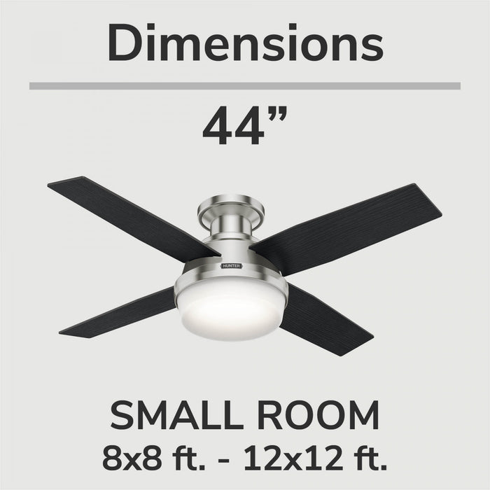 Dempsey Low Profile Ceiling Fan with Light Fixture - Black