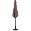 Costway 10ft Patio Solar Umbrella LED Patio Market Steel Tilt w/ Crank Outdoor Tan